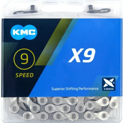 Łańcuch KMC X9 Silver/Grey 114 ogniw