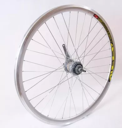 Koło 28" tył piasta Nexus 3 biegi +manetka srebne