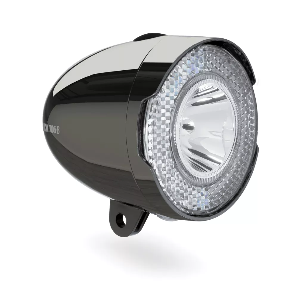 Lampa przednia AXA 706 czarna 15lux bateria