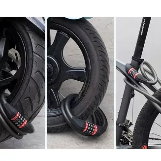 Zapięcie rowerowe Rockbros RKS507-1BK na szyfr 1,8m - czarne - 5